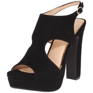 Jessica Simpson Black Chunky Heel Platform Sandals